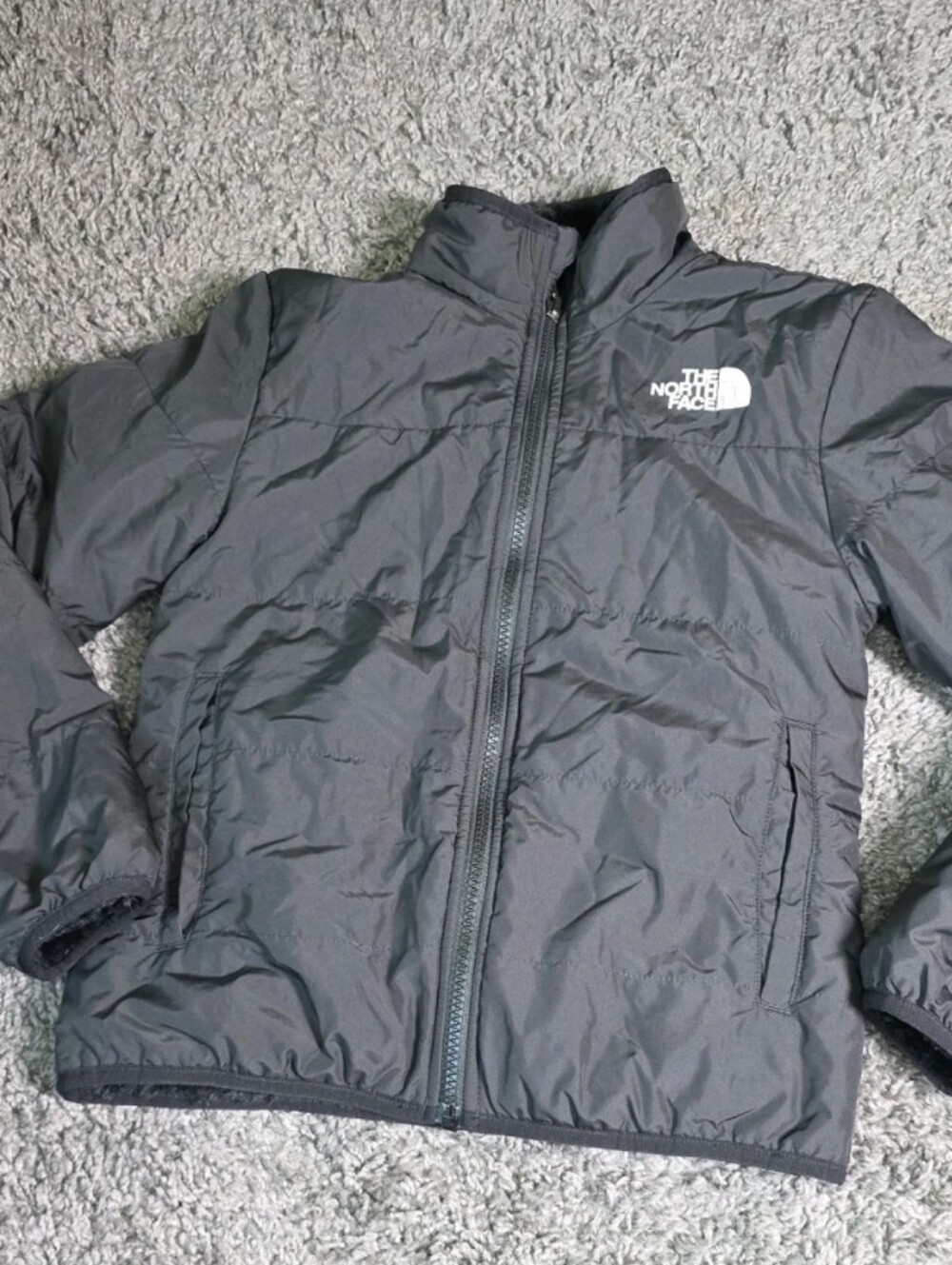 THE NORTH FACE Girl's Reversible Shasta Black Jacket Size M 10
